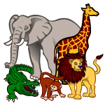 african animals - coloured